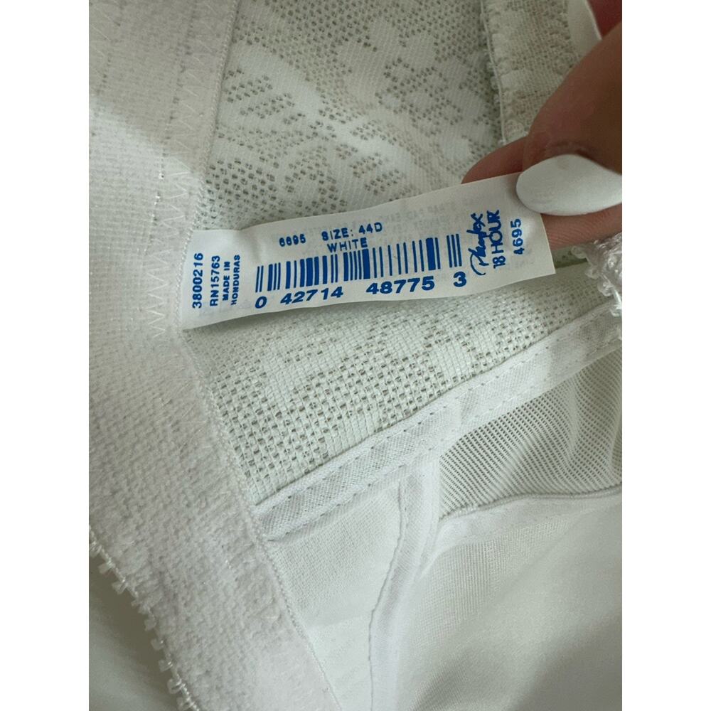Playtex 18 Hour Womens Bra Size 44D White Front Clasp Wirefree 4695 - Picture 4 of 9